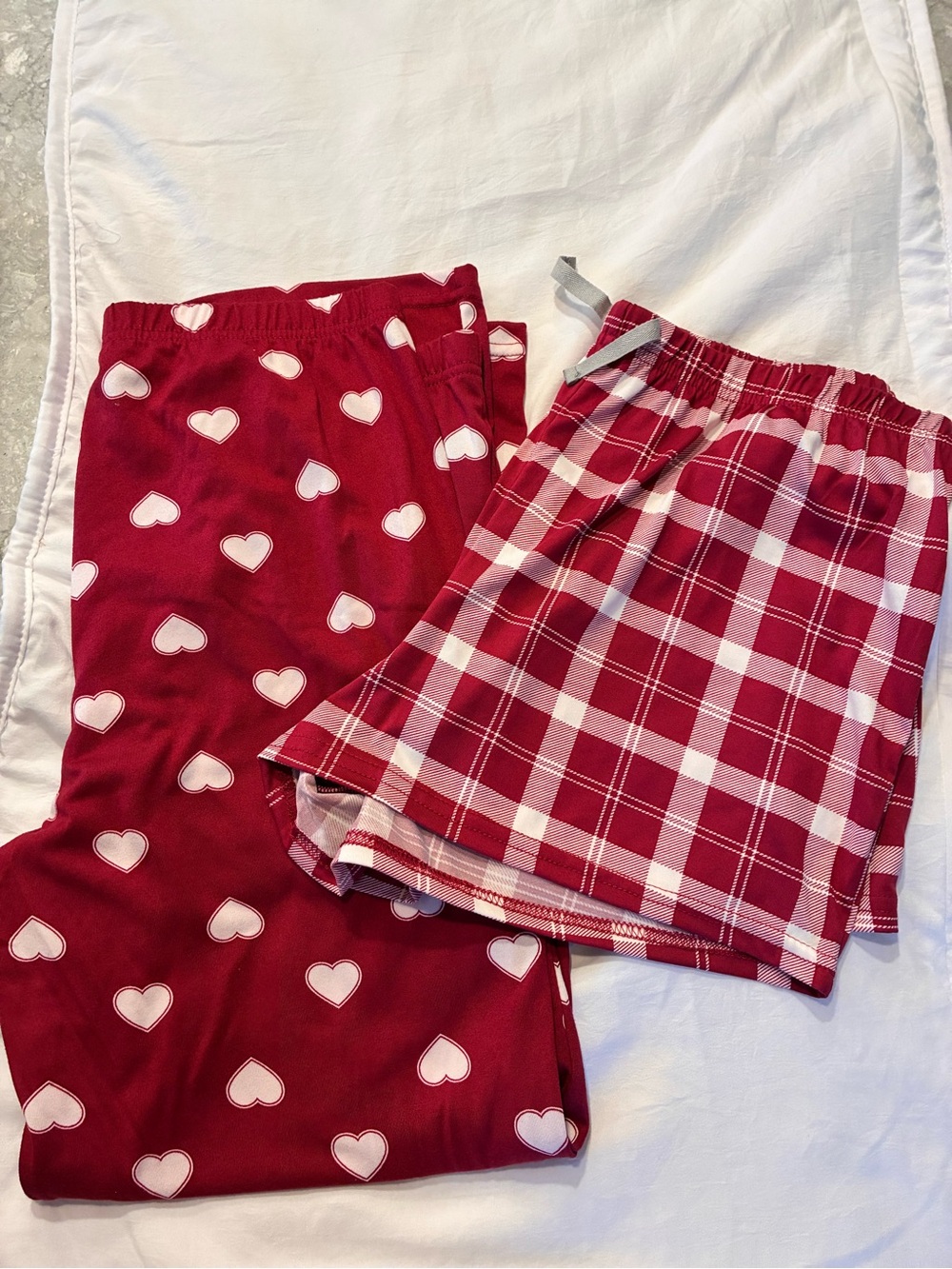 Red Heart & Plaid plus size 10/12 Pajama Set - Cozy Lounge Shorts and Pants